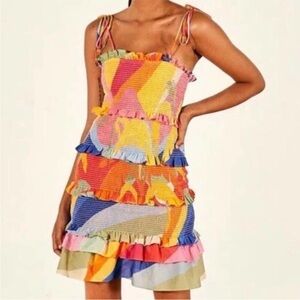 FARM Rio “Tropical Sunset” smocked dress